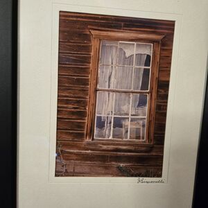 J Simonelli Signed Matted Framed Photo Rustic Window, Architectural Vtg 80s 90s